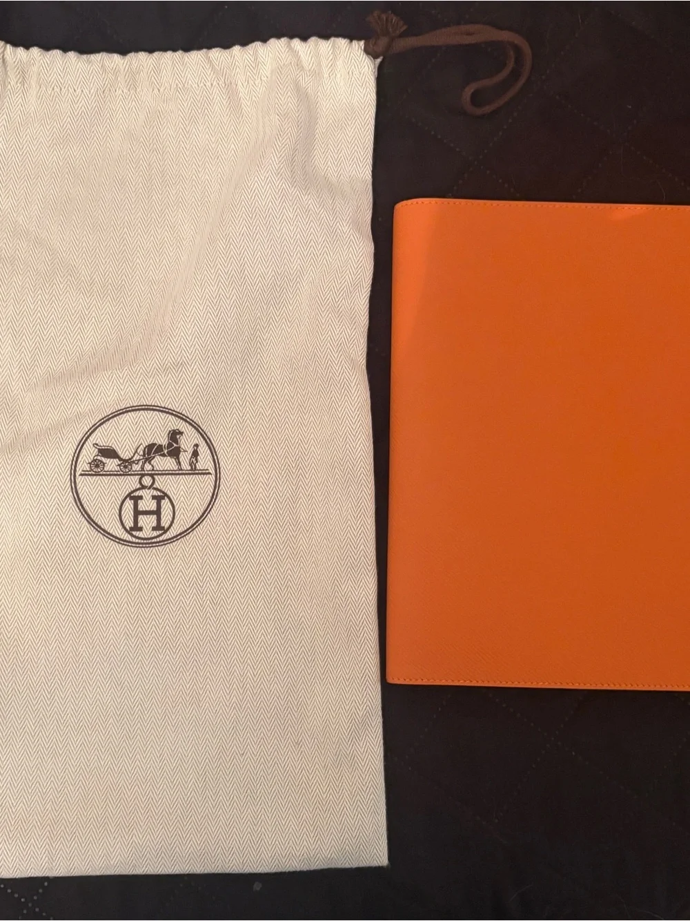 Hermès Ulysse MM Notepad Cover in Orange Epsom Leather